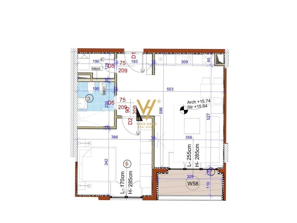 Shitet Apartament 1+1+ballkon te Bulevardi i Ri 72 m2