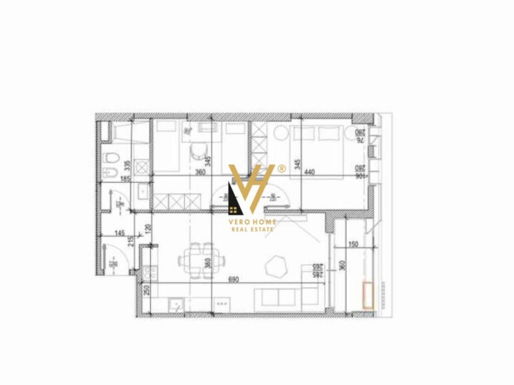 Shitet Apartament 1+1+ballkon te Kompleksi Delijorgjit 95 m2