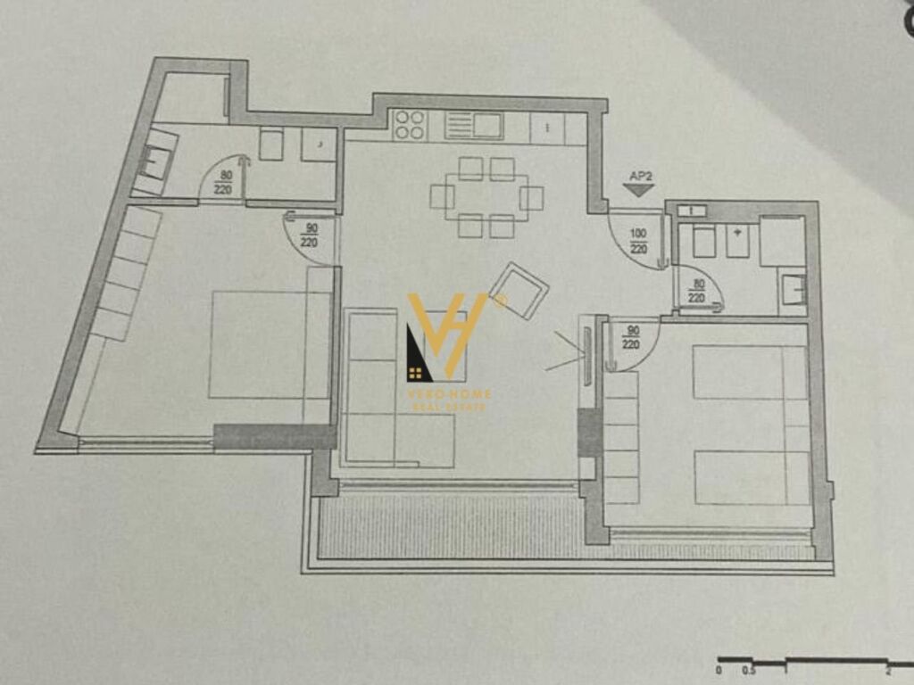 Shitet Apartament 2+1+2+ te Kompleksi Oberon , Stacioni i Trenit 102 m2