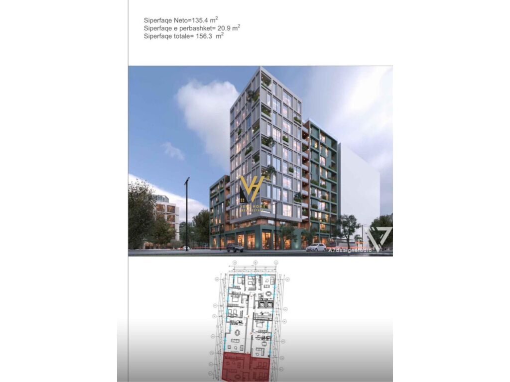 Shitet Apartament 3+1+2+post parkimi te Platinum Residence , Bulevardi i Ri 156 m2 1