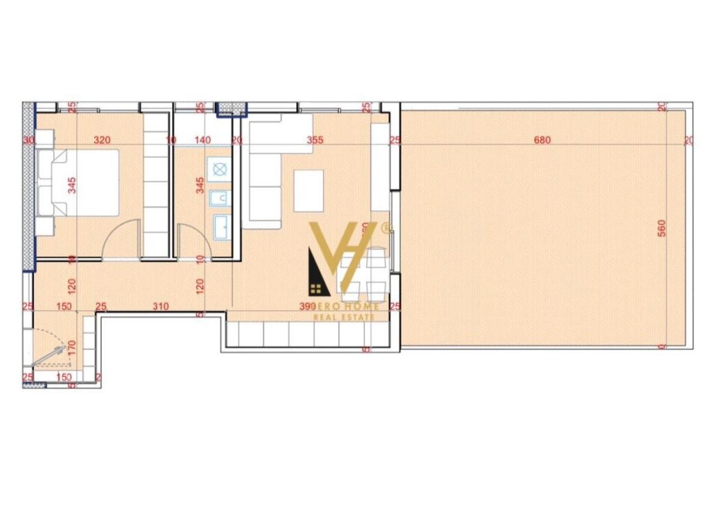 Shitet Apartament 1+1+verande te Unaza e Re 101 m2
