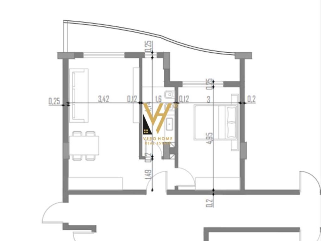 Shitet Apartament 1+1+ballkon te Uji i Ftohte ne Vlore 75 m2