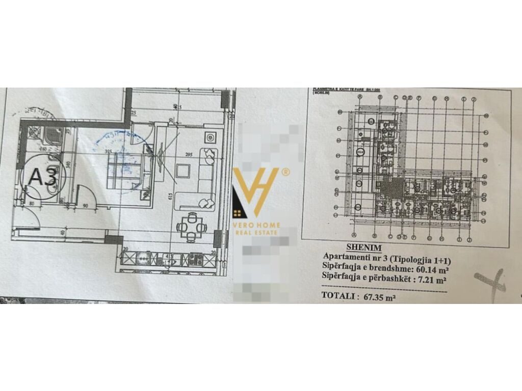 Shitet Apartament 1+1+ballkon ne Kamez 67 m2