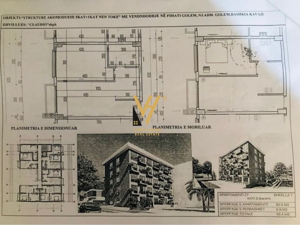 Shitet Apartament 1+1+ballkon pran Prestige Resort , Mali i Robit 56 m2