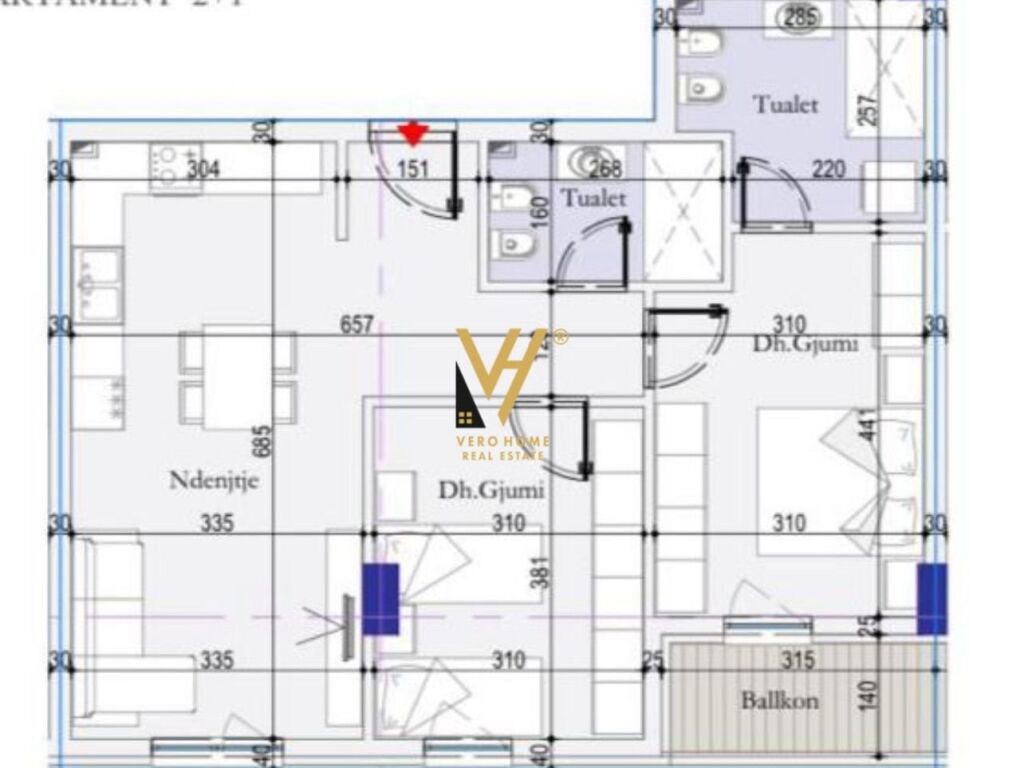 Shitet Apartament 2+1+2+ballkon te Rruga 29 Nentori 94 m2