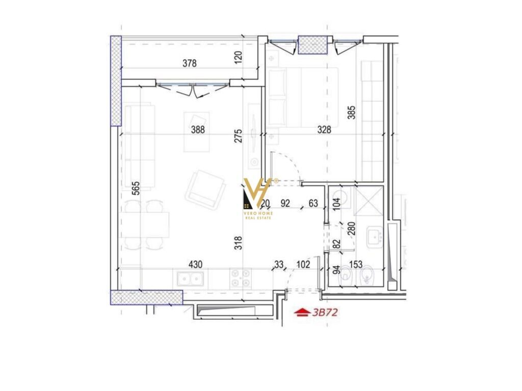 Shitet Apartament 1+1+ballkon te Univers City 65 m2 1