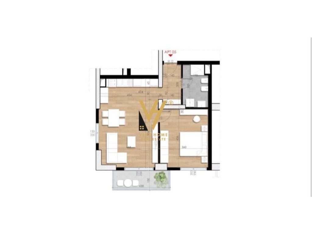 Shitet Apartament 1+1+ballkon te Kompleksi Turdiu 80 m2