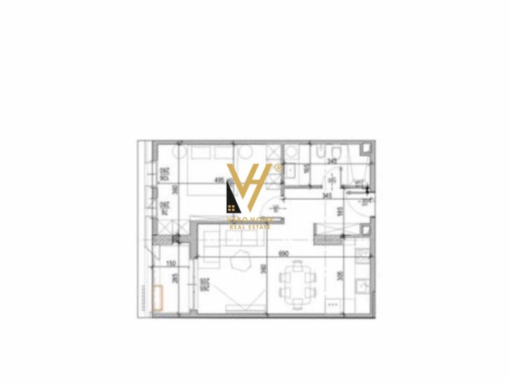 Shitet Apartament 1+1+ballkon te Kompleksi Riverside 76 m2