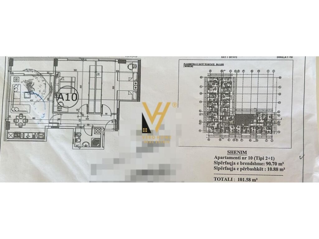 Shitet Apartament 2+1+ballkon ne Kamez 101 m2