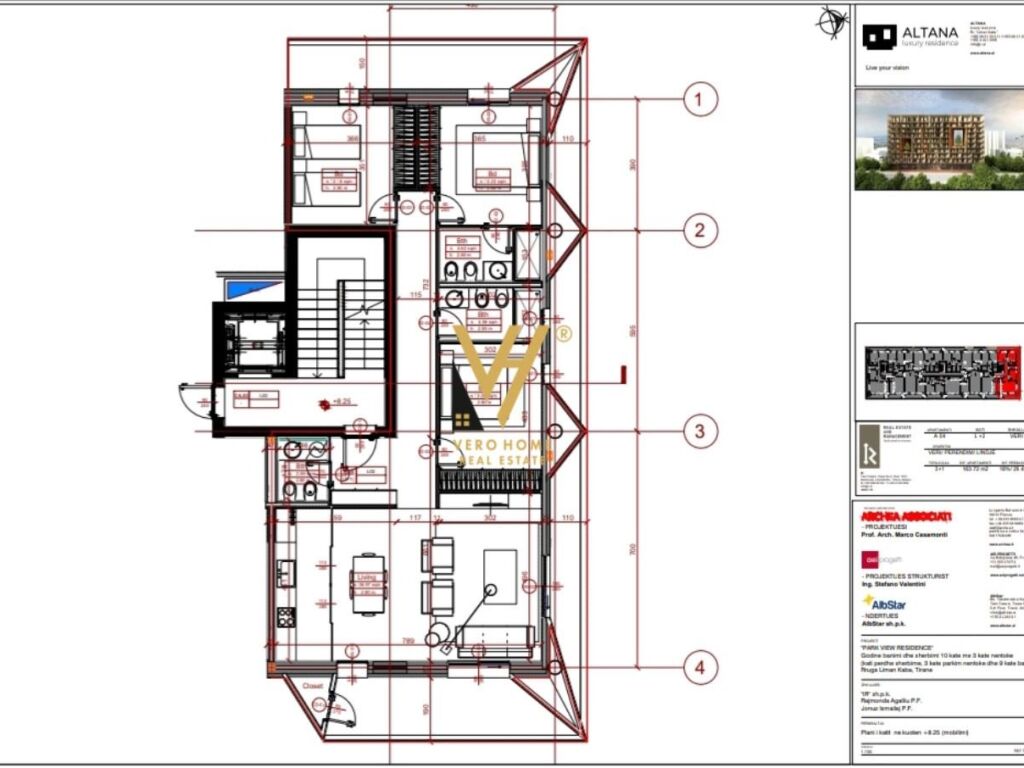 Shitet Apartament 3+1+2 te Rruga e Kosovareve 193 m2