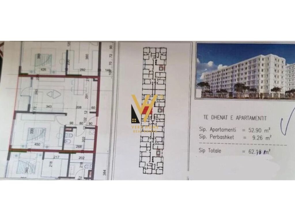 Shitet Apartament 1+1+ballkon ne Kamez 62 m2