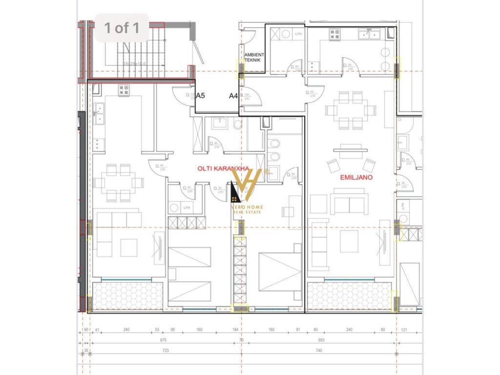 Shitet Apartament 2+1+2+ballkon te Radissoni , Liqeni i Thate 120 m2