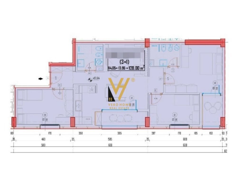 Shitet Apartament 3+1+2+ballkon te Kompleksi Akses Tirana, Laprake 128 m2