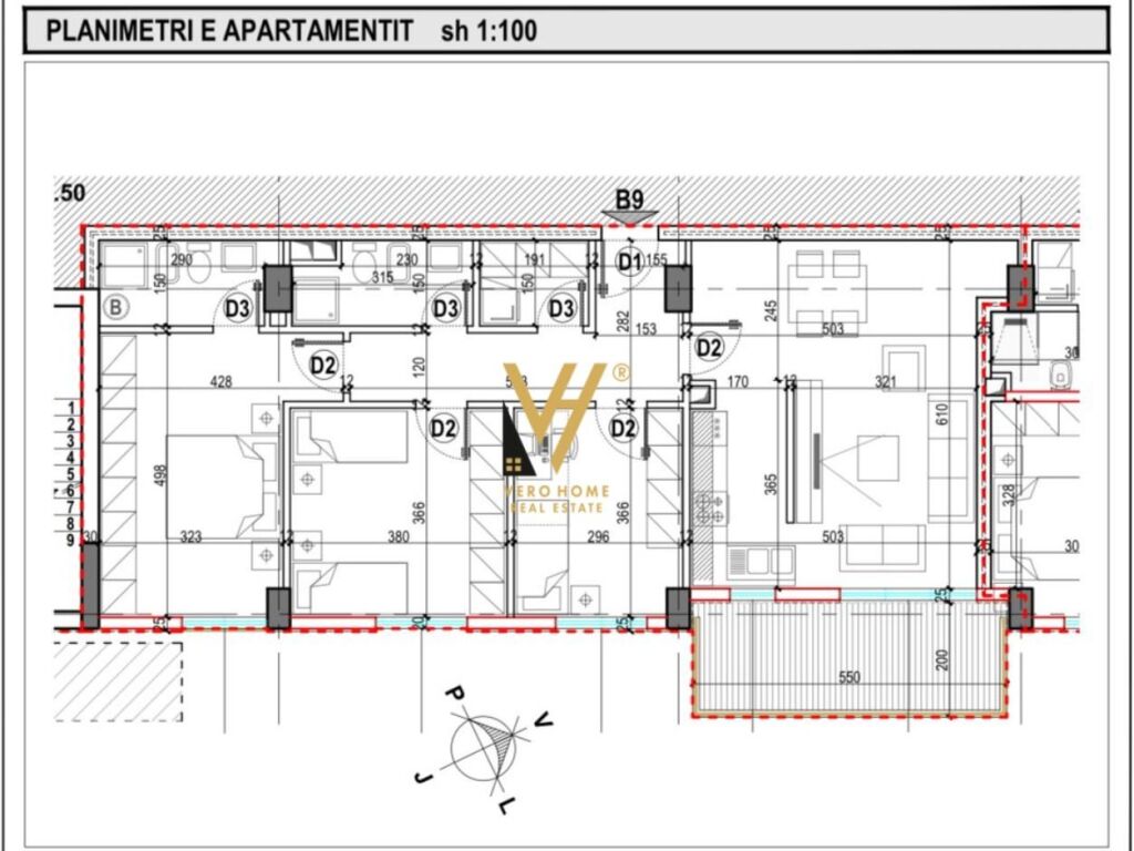 Shitet apartament 3+1+ballkon te Kompleksi E88, Laprake 141 m2