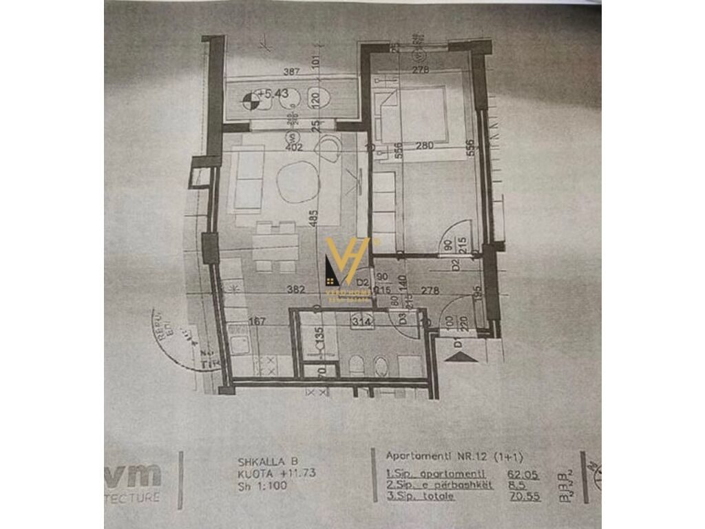 Shitet Apartament 1+1+ballkon tek Porcelani 70 m2