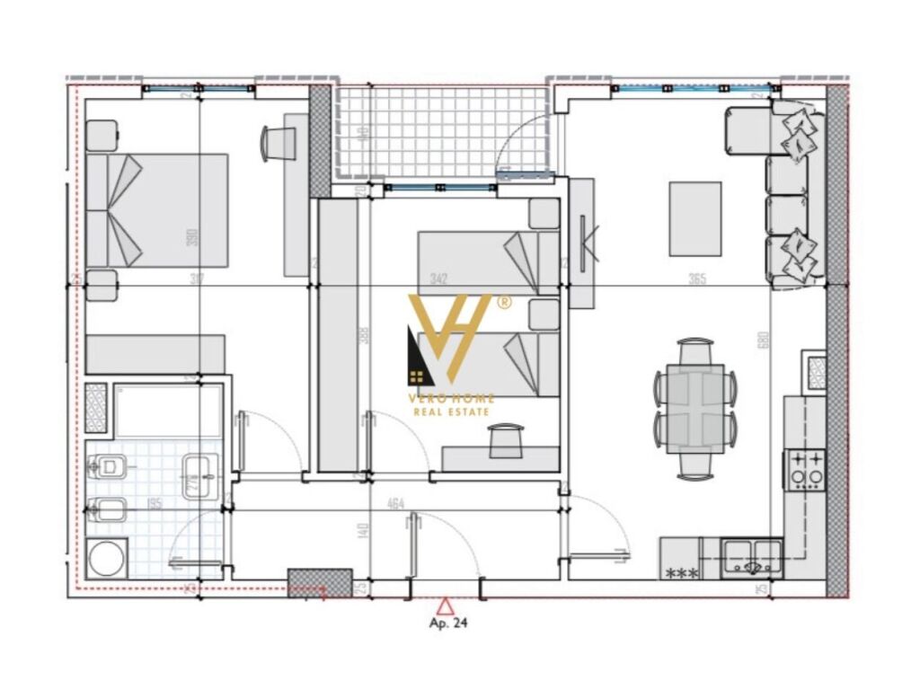 Shitet apartament 2+1+ballkon te Kompleksi Univers City 89 m2
