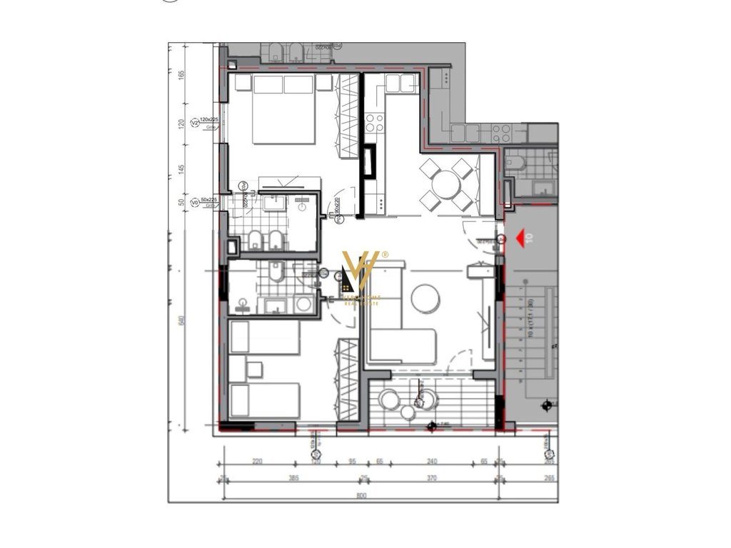 SHITET APARTAMENT 2+1+2+BLK TEK KOMPLEKSI PARK LIFE 2, LIQENI I THATE 177.000 EURO 1