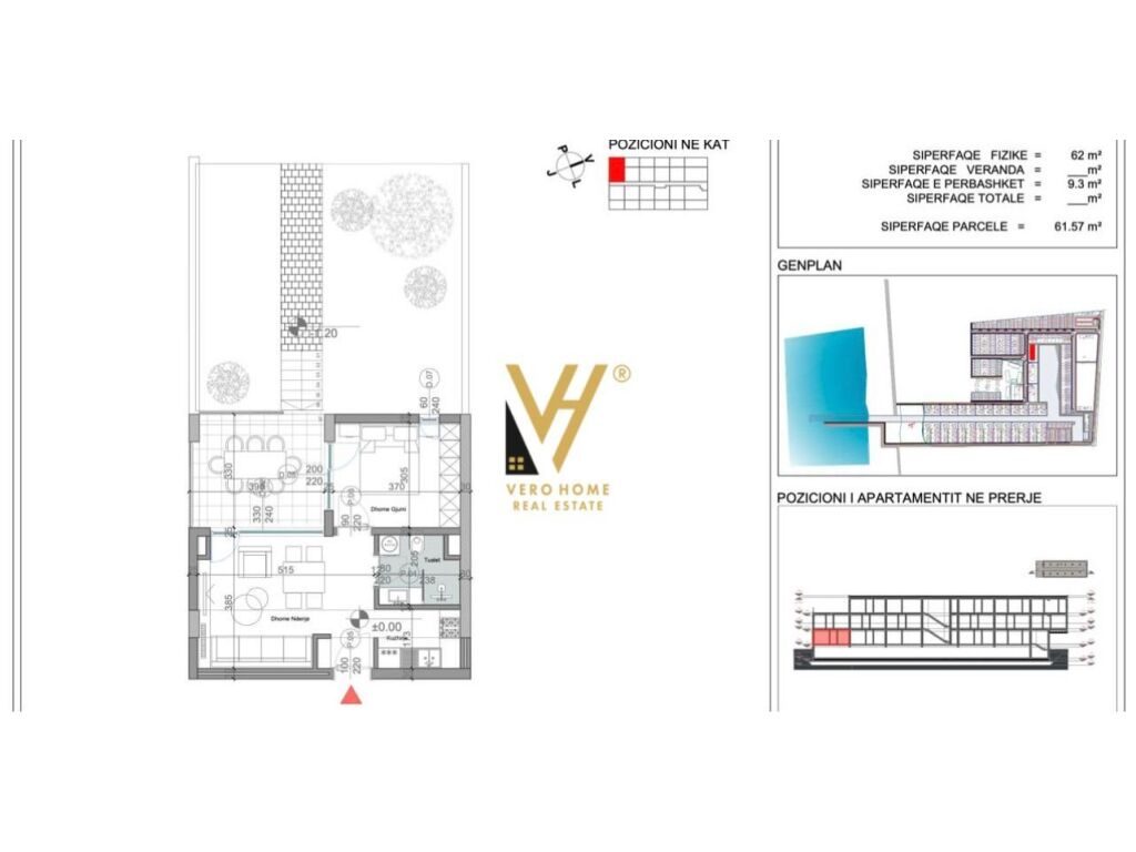 Shitet Apartament 1+1+ballkon te Turquoise Marine , Gjiri i Lalezit 71 m2