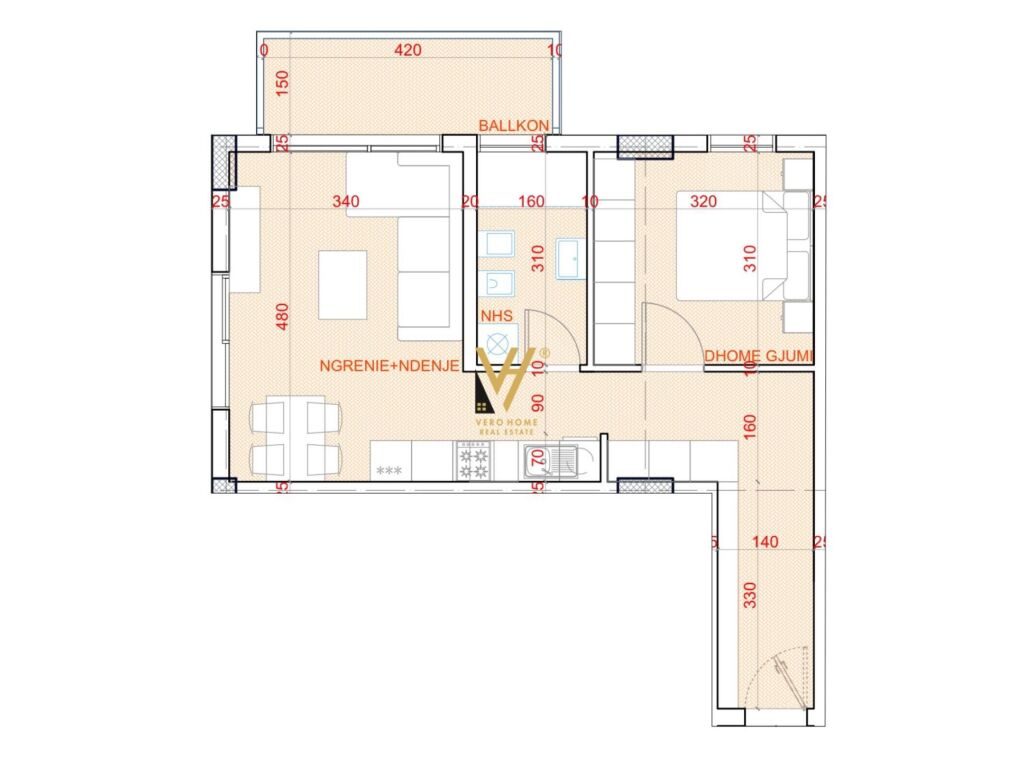 Shitet Apartament 1+1+verande te Unaza e Re 66 m2