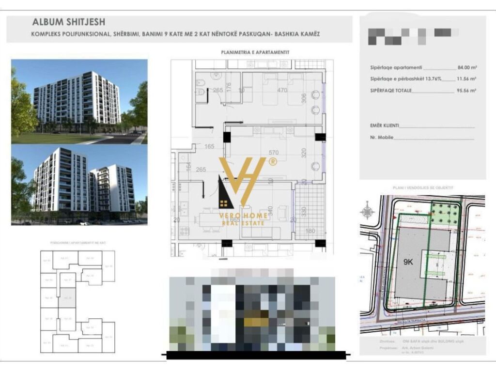 Shitet Apartament 2+1+ballkon ne Paskuqan 95.56 m2