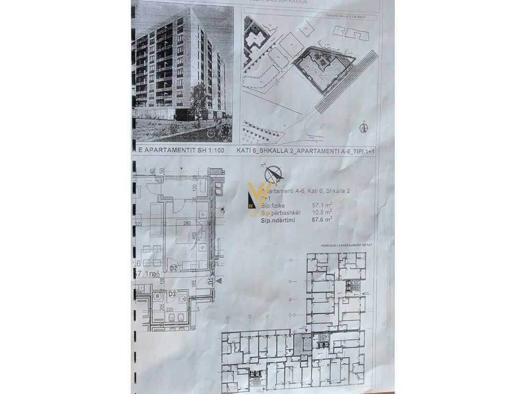 Shitet Apartament 1+1+ballkon ne Qerret 67 m2