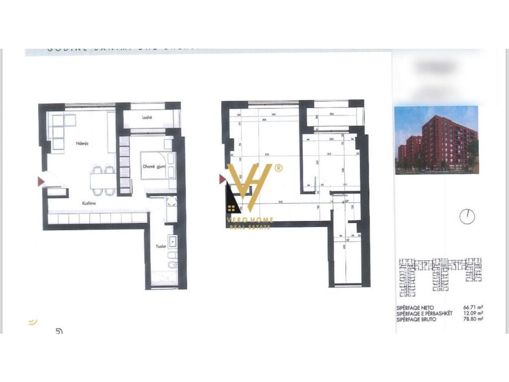 Shitet Apartament 1+1+ballkon te Dispanceria , Siri Kodra 78 m2