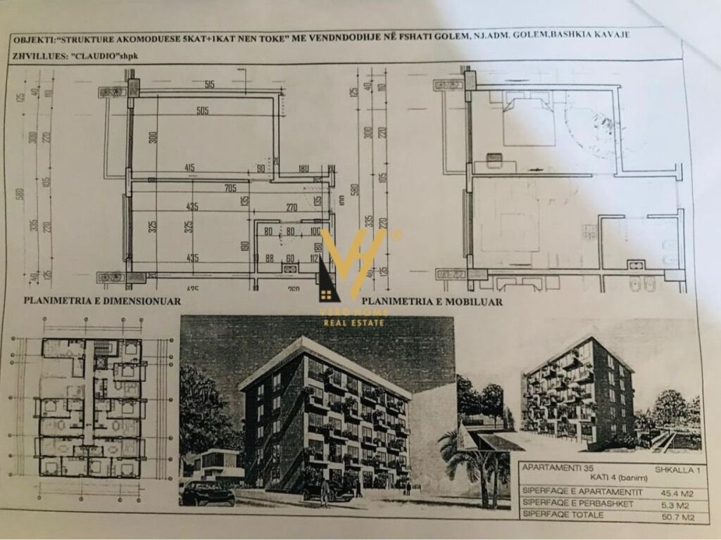 Shitet Apartament 1+1+ballkon pran Prestige Resort , Mali i Robit 50 m2
