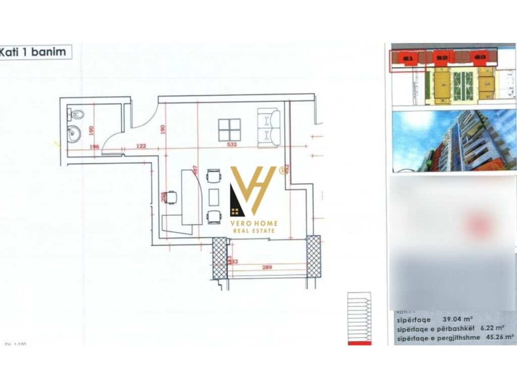 Shitet Garsoniere te Kompleksi Golden Park , Amerikcan 3 , 45 m2 1
