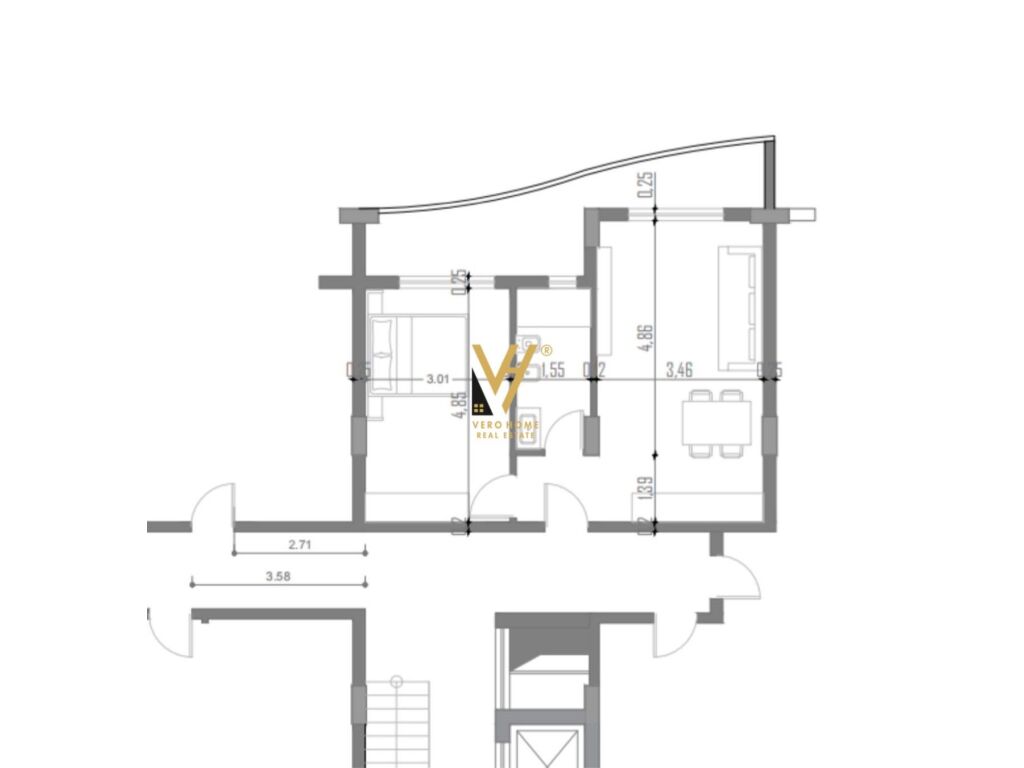 Shitet Apartament 1+1+ballkon te Uji i Ftohte ne Vlore 72 m2 1