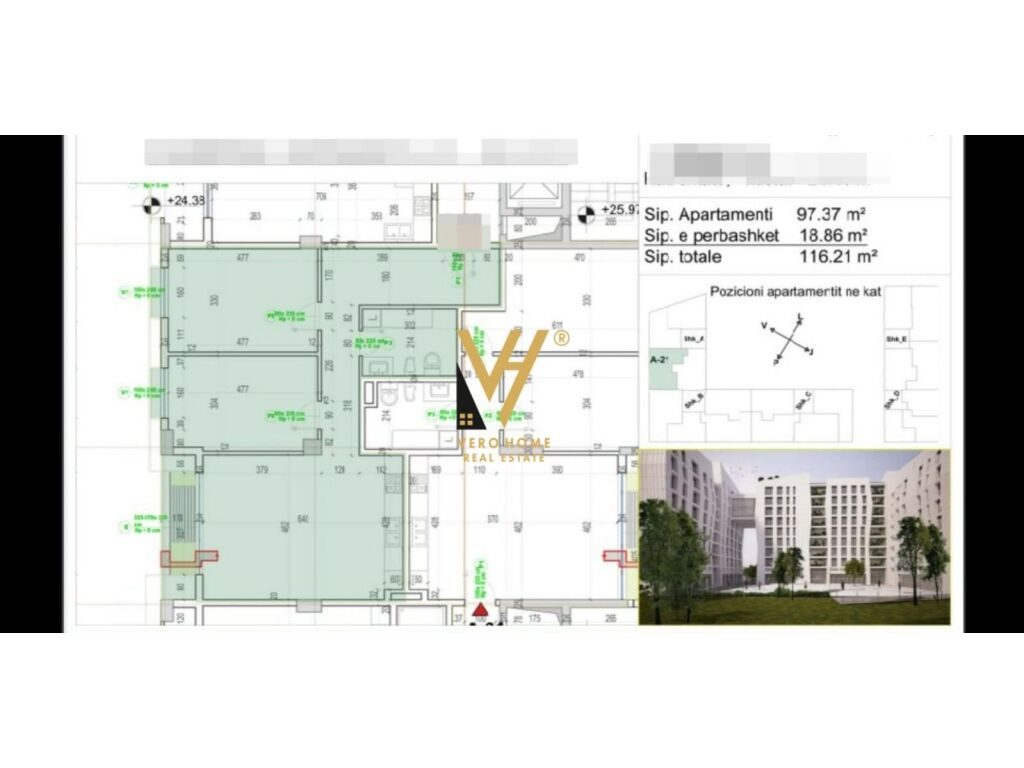 Shitet Apartament 2+1+2 te Rruga 5 maji 116 m2 1