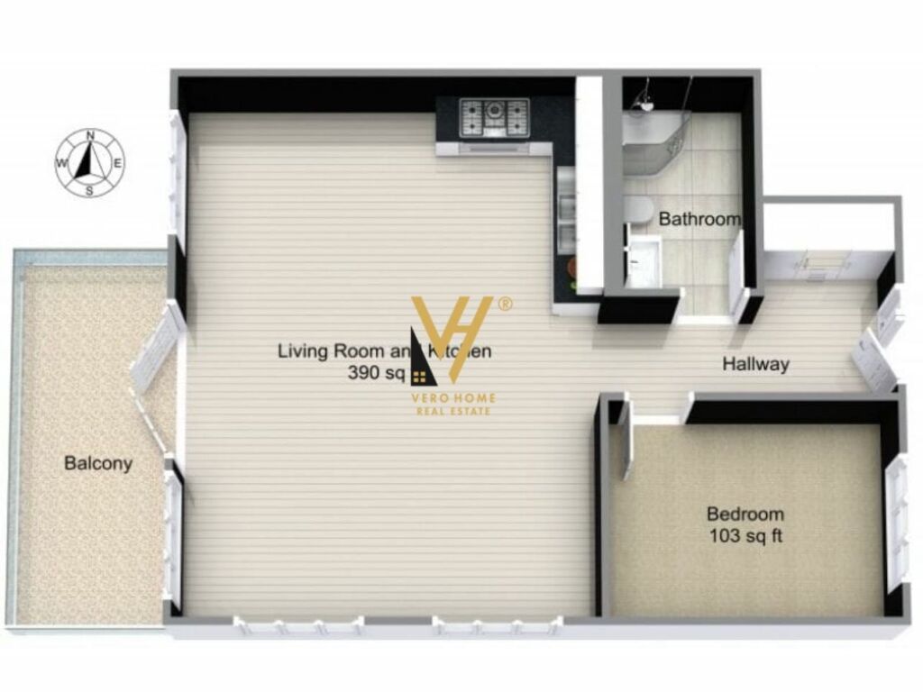 Shitet Apartament 1+1+ballkon te Selvia 43 m2