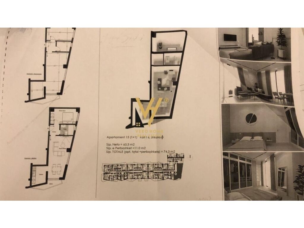 Shitet Apartament 1+1+ballkon ne Shengjin 74 m2