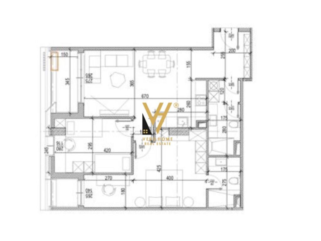 Shitet Apartament 2+1+2+ballkon te Residenca Riverside 118 m2 1