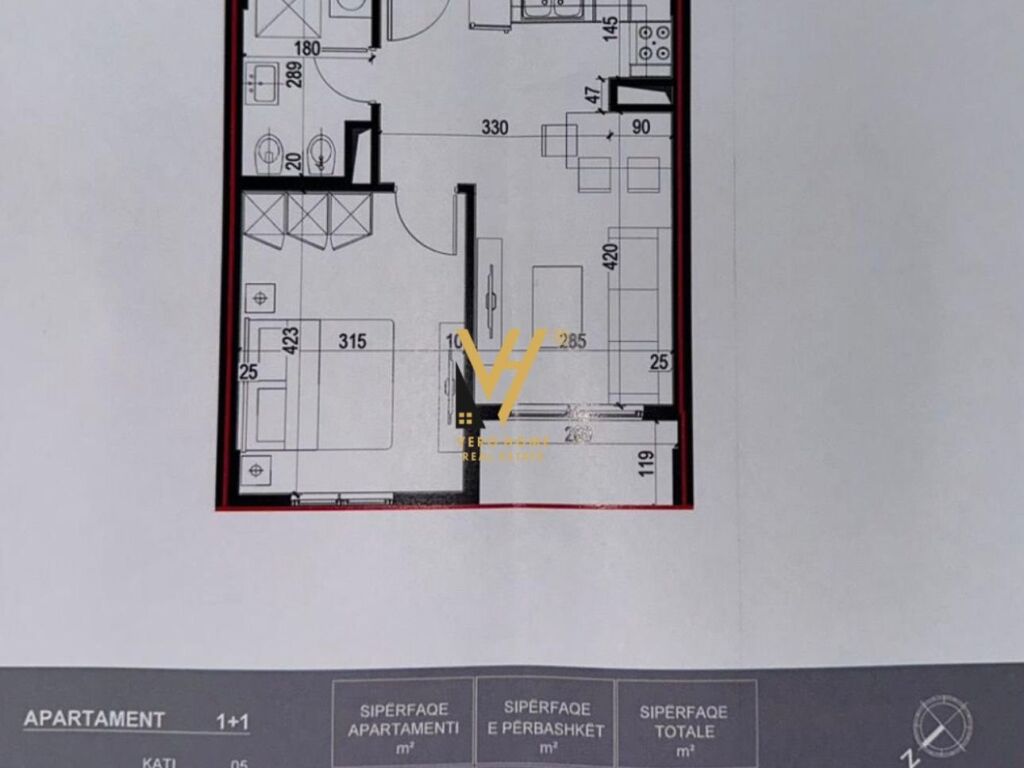 Shitet Apartament 1+1+ballkon te Univers City 57 m2