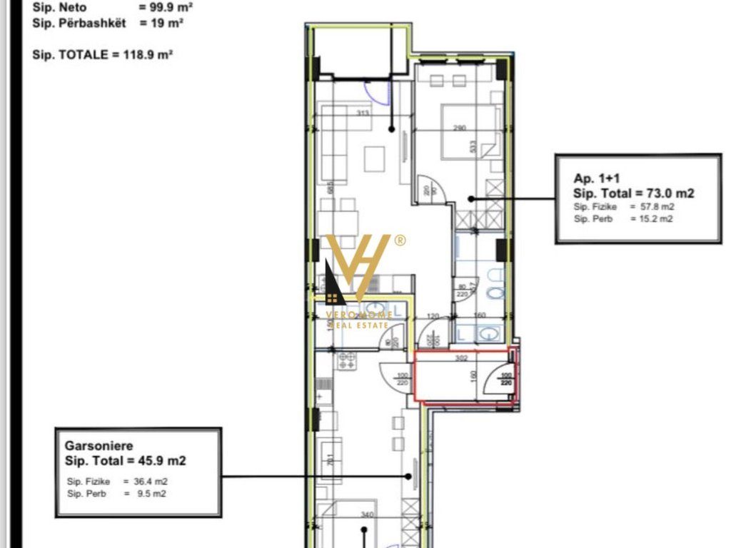 SHITET APARTAMENT 2+1+BLK TE ZOGU I ZI 190.000 EURO