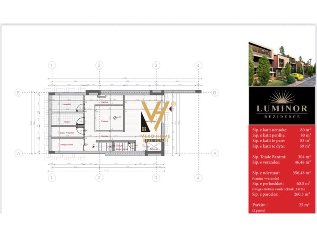 Shitet Vile Tre kateshe te Luminor Residence, Teg 610 m2 3
