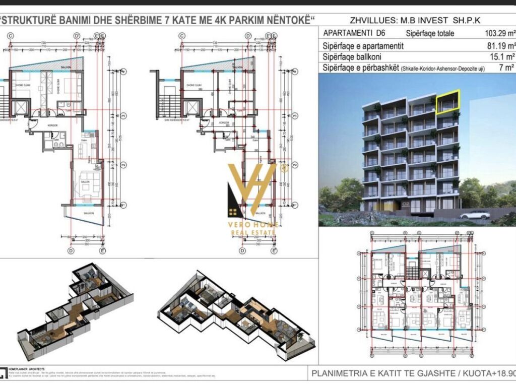 Shitet Apartament 2+1+2 ne Sarande 103 m2