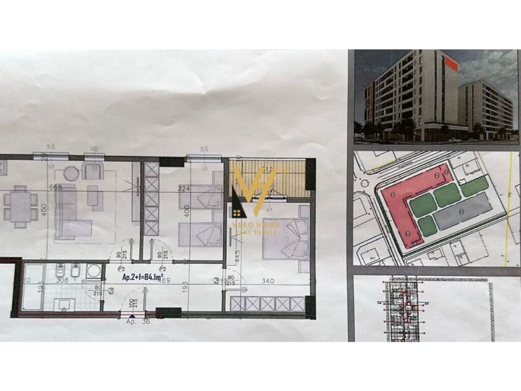 Shitet Apartament 2+1+ballkon ne Kamez 97 m2