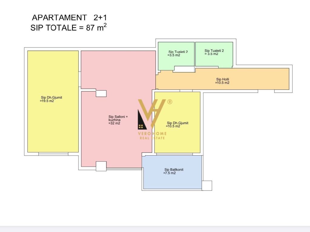 Shitet Apartament 2+1+2+ballkon te 9-Kateshet 100 m2