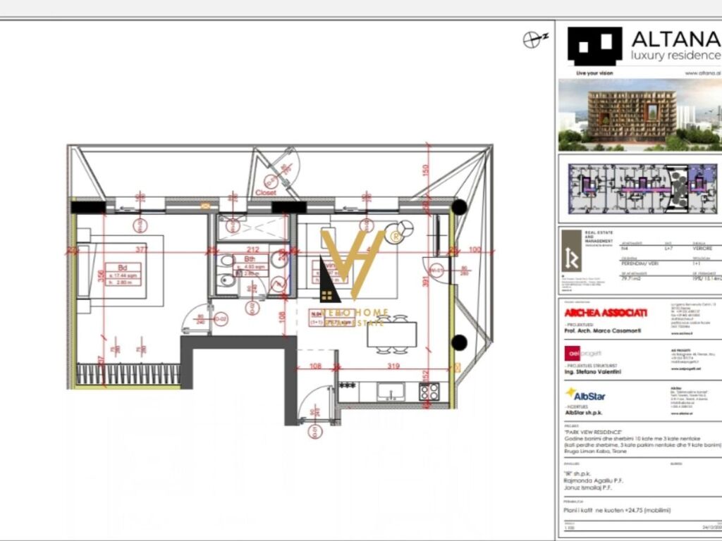 Shitet Apartament 1+1 te Rruga e Kosovareve 91 m2