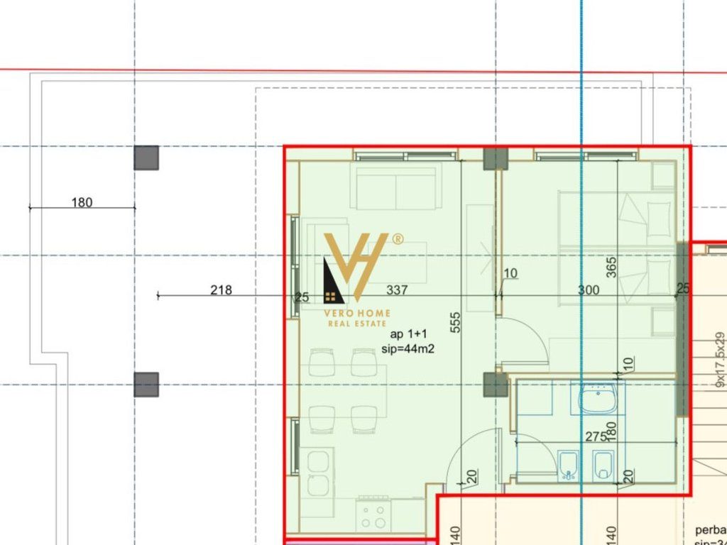 SHITET APARTAMENT 1+1 BUZE DETIT NE RRADHIME 167.000 EURO 3