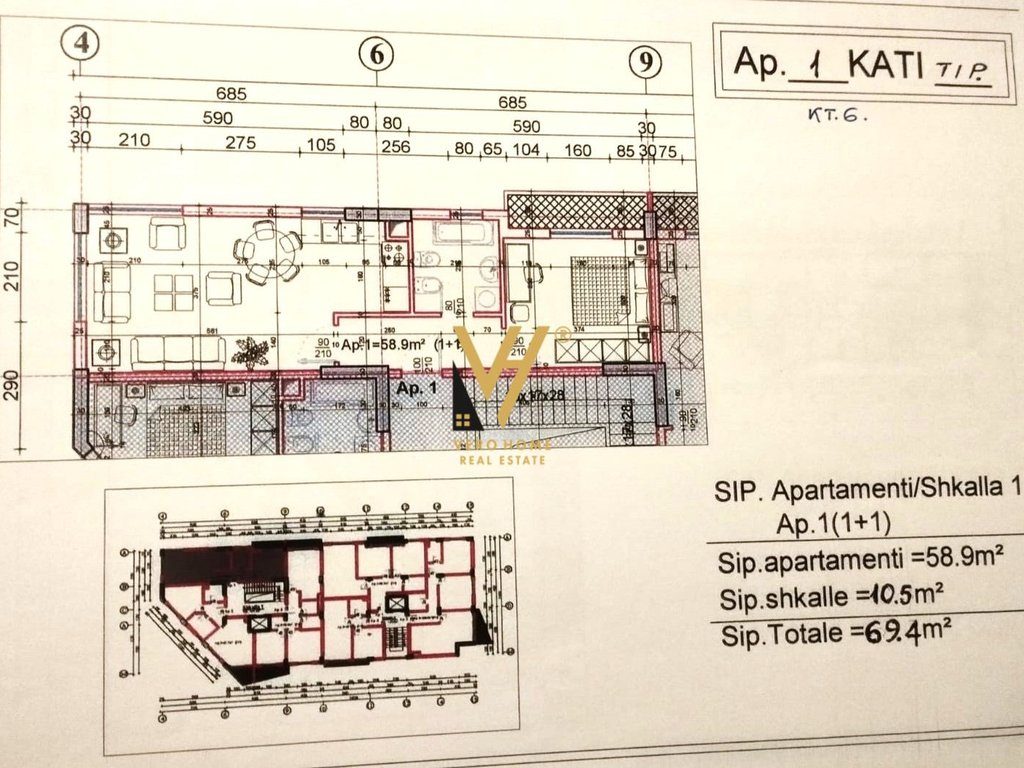 SHITET APARTAMENT 1+1 NE KAMEZ 59.000 EURO