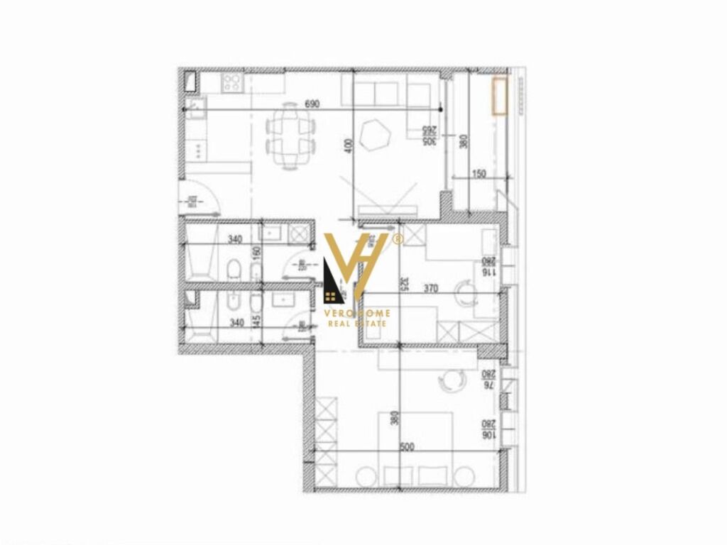 Shitet Apartament 2+1+ballkon te Kompleksi Delijorgjit 110 m2