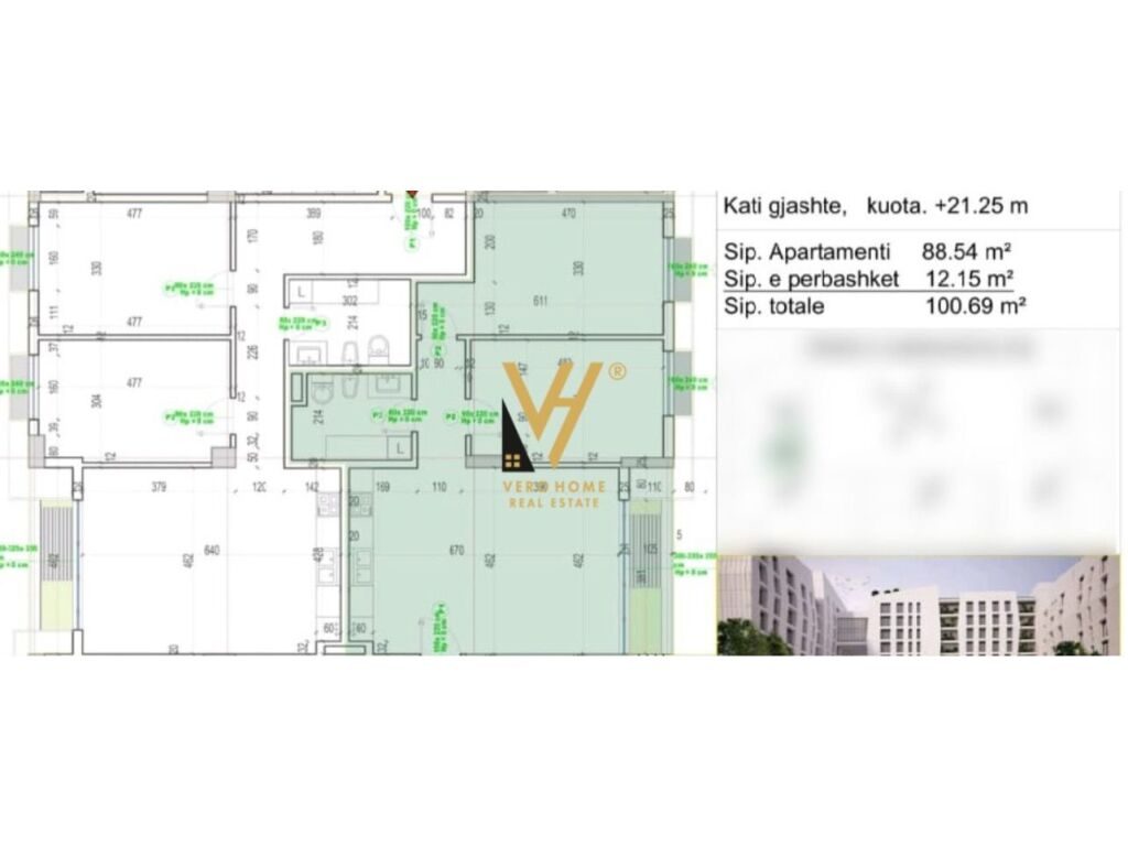 Shitet Apartament 2+1+ballkon te rrethrrotullimi i Klanit 100 m2 1