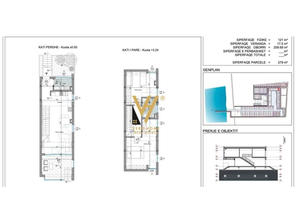 Shitet Vile dy Kateshe te Turquoise Marine , Gjiri i Lalezit 121 m2