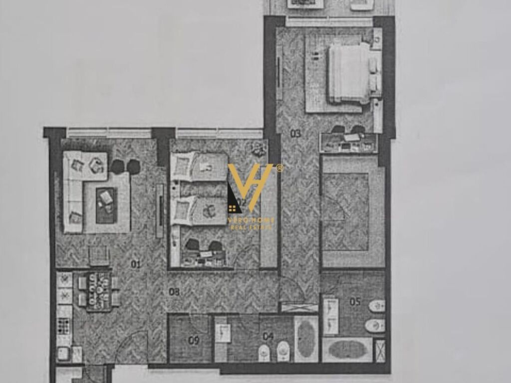 Shitet Apartament 2+1+2+ballkon te Kompleksi Downtown One , Rruga e Elbasanit 173 m2 1