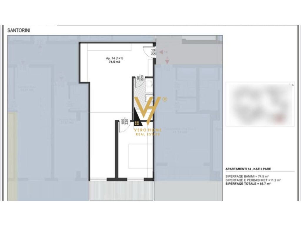 Shitet apartament 1+1+ballkon te Santorini Rezidence, Drimadhes 85 m2 2