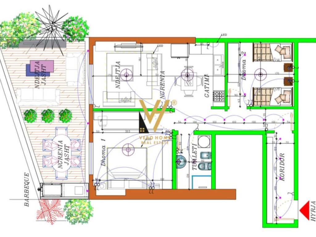 Shitet apartament 2+1+verande te Zgjerimi Kodra e Diellit 2 , 107 m2