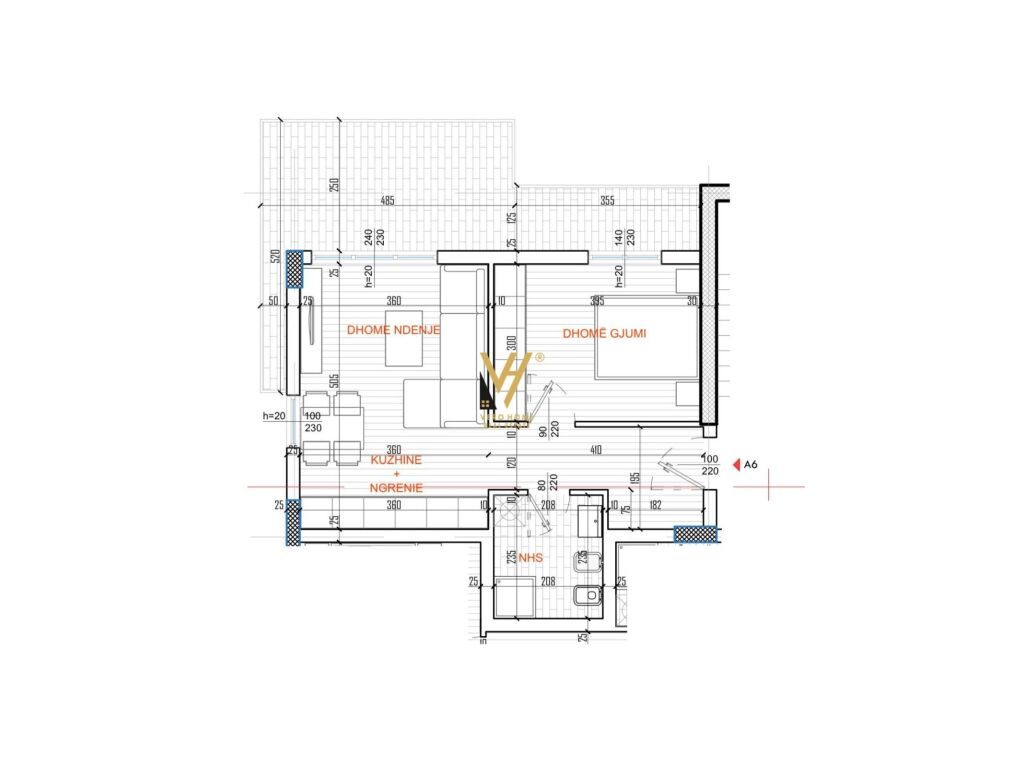 Shitet Apartament 1+1+verande te Ish Parku i Autobusave 74 m2