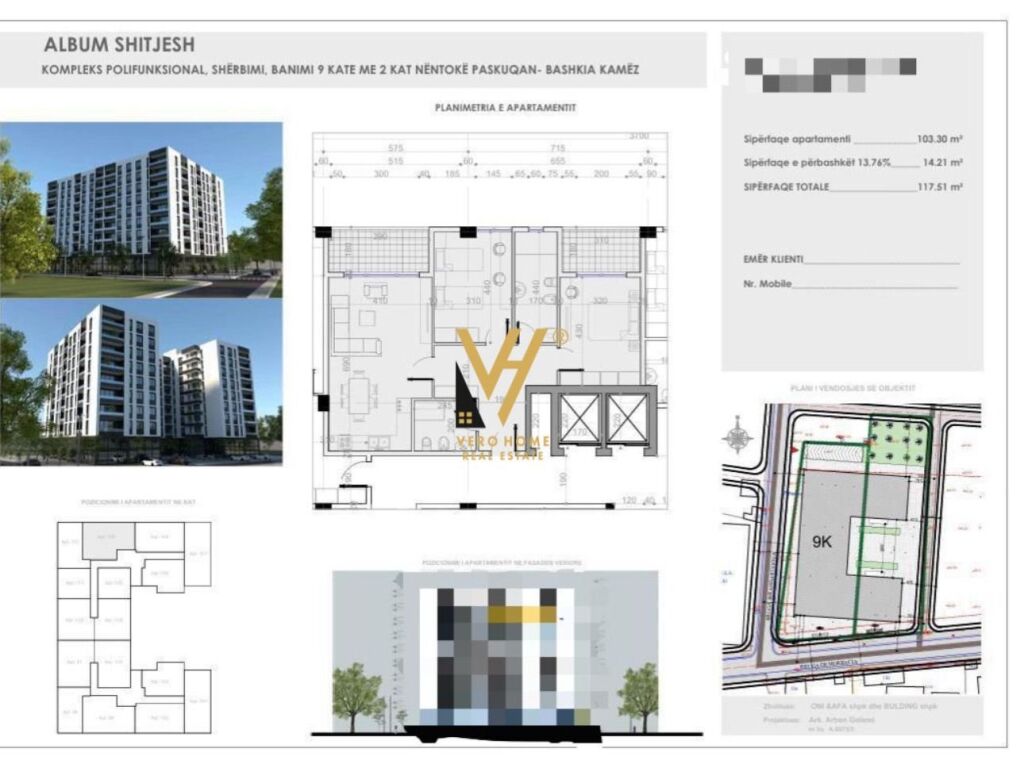 Shitet Apartament 2+1+2+ballkon ne Paskuqan 117 m2